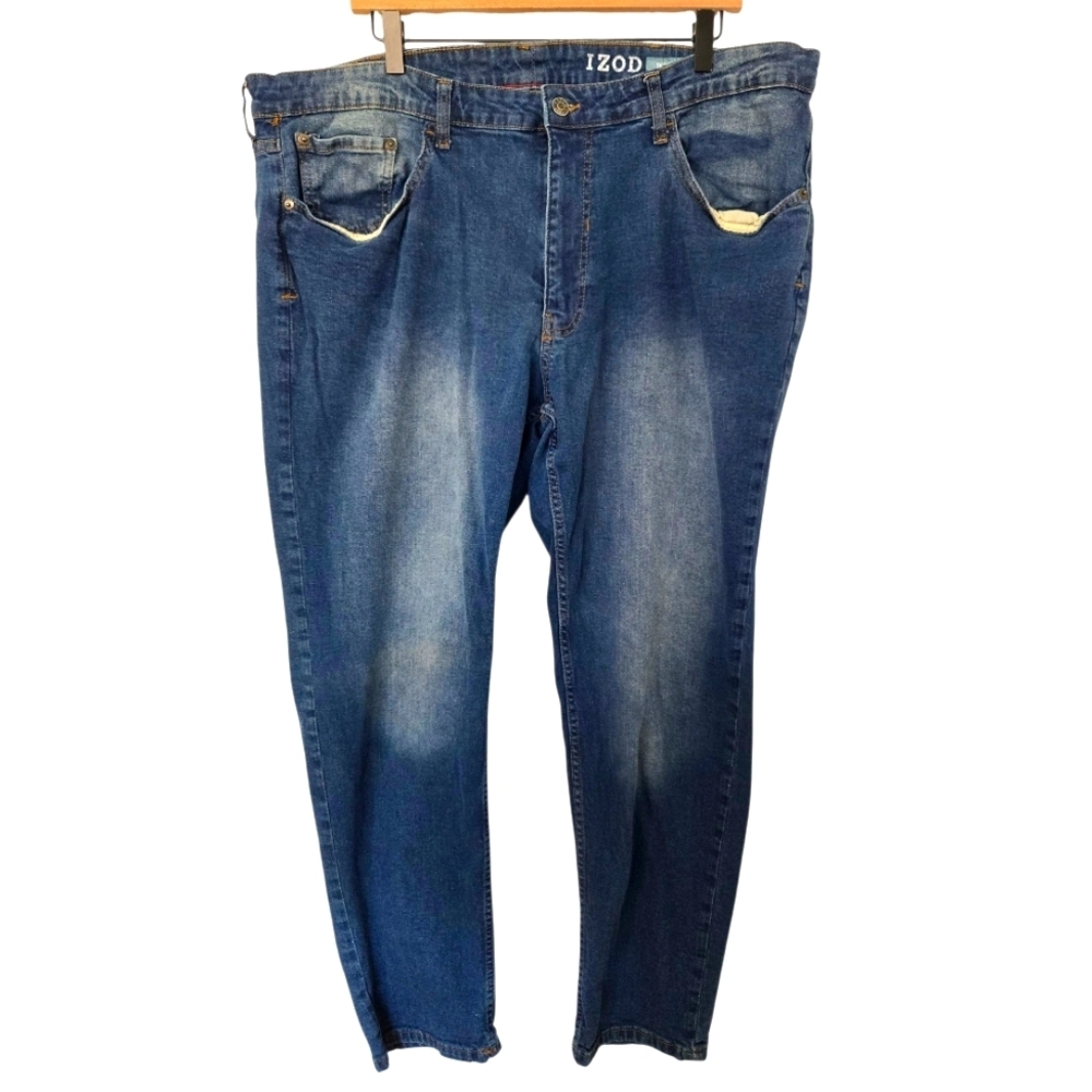 Izod Blue Relaxed Fit Jeans with Classic Indigo Wash Size 44x30